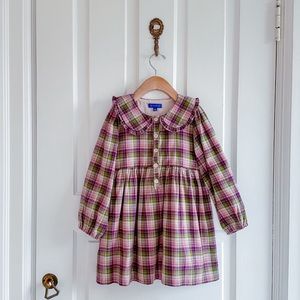 Plaid Long-Sleeve Kids Dress